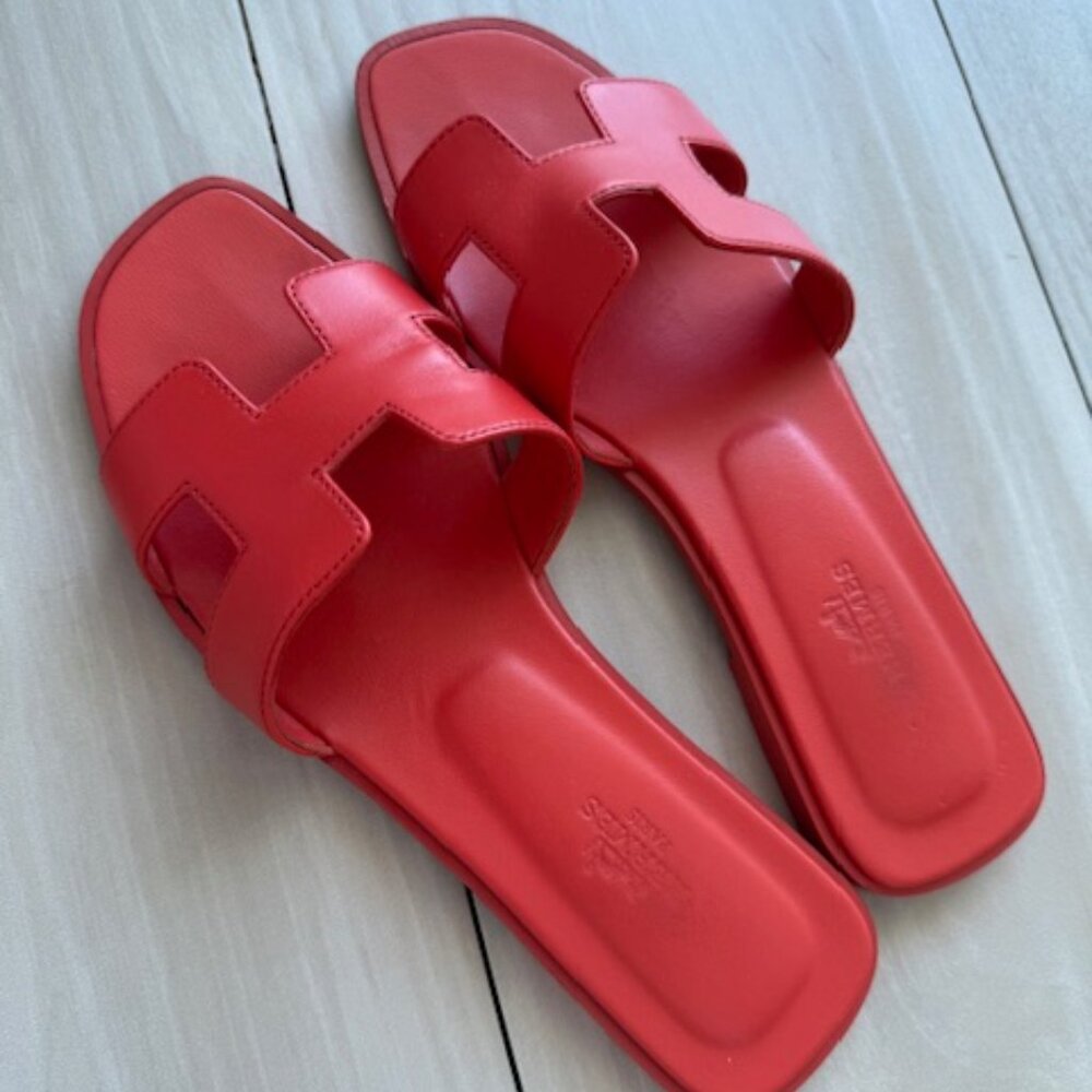 38.5 Hermes Oran Sandal Rouge Jaipur